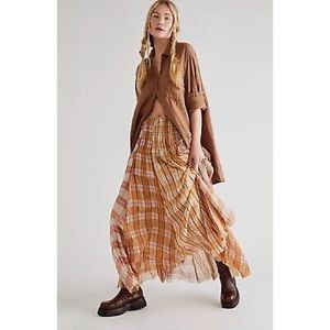 Free People Lausanne plaid maxi